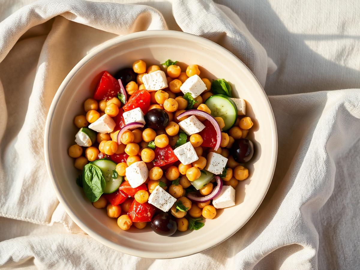 Chickpea Greek Salad with Feta