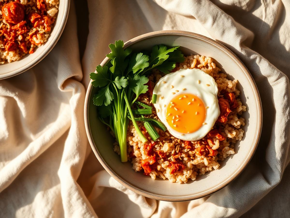 Kimchi and Brown Rice Bowl